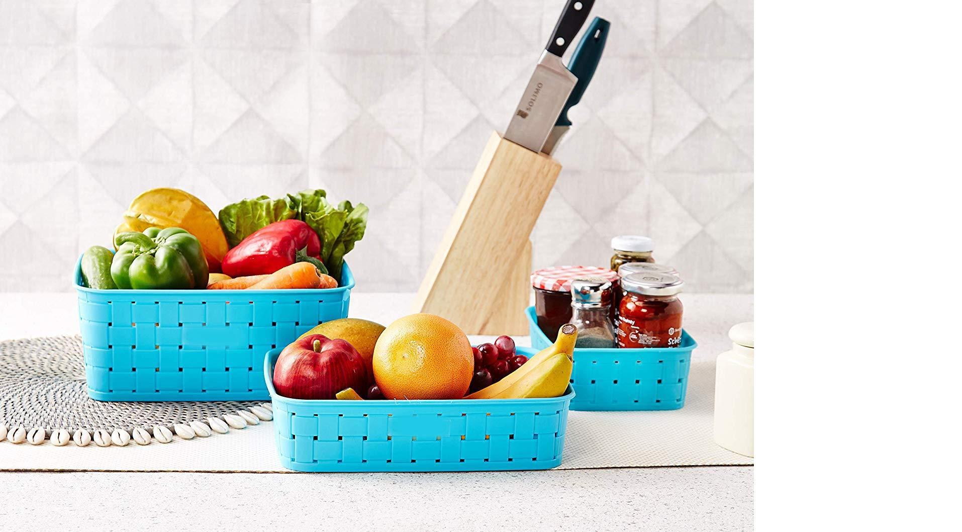 Smart Baskets for Storage(Set of 3) Sky Blue