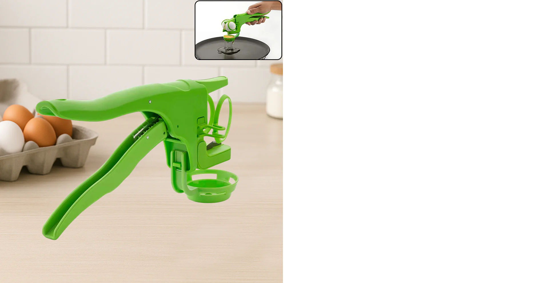 Plastic Handheld Egg Cracker with Separator