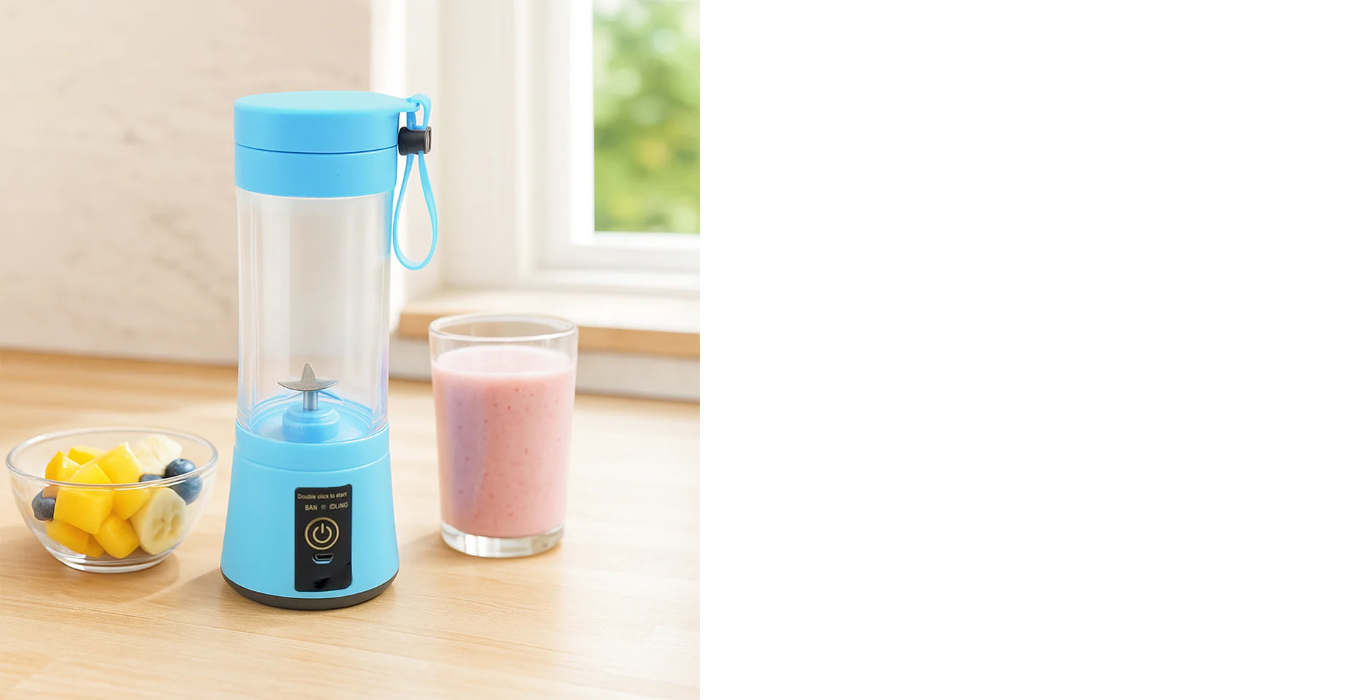Multi-Purpose Portable USB Electric Juicer 6-Blades, Protein Shaker, Blender Mixer Cup (380 ML)