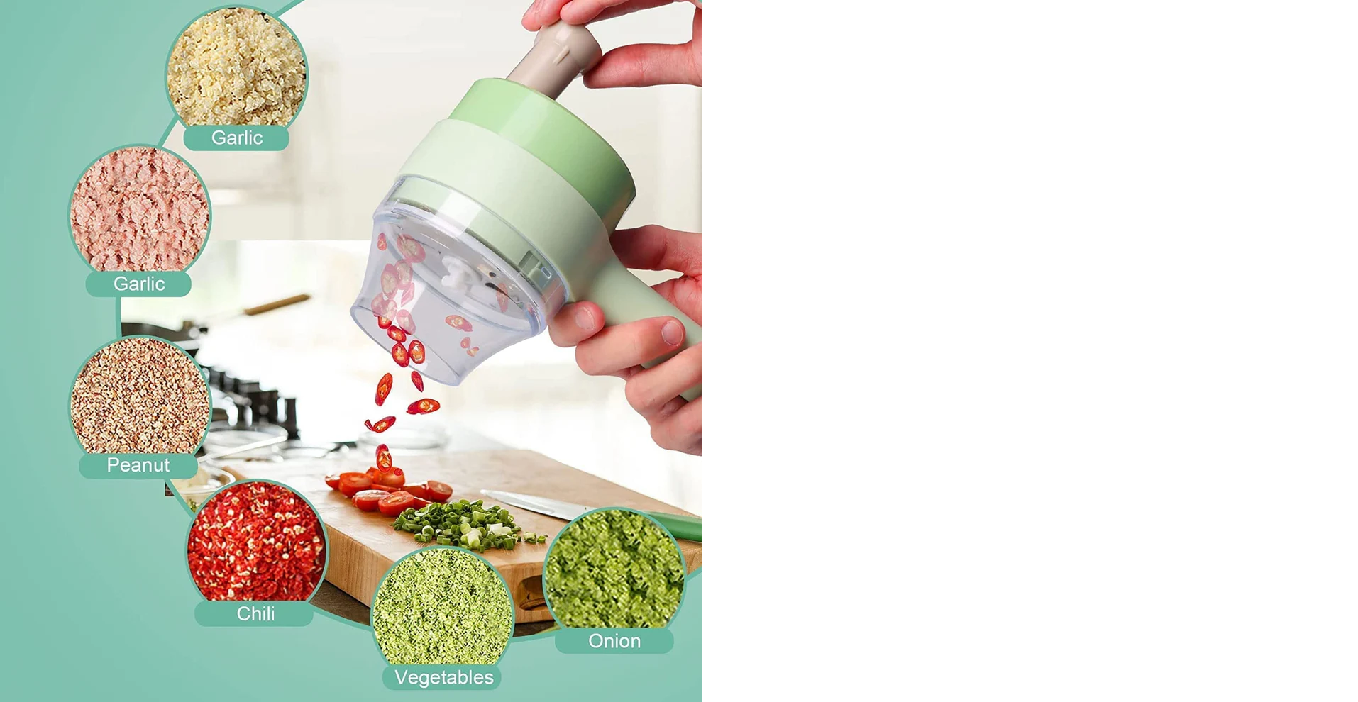 4 in 1 Electric Handheld Cooking Hammer Vegetable Cutter Fruit Slicer