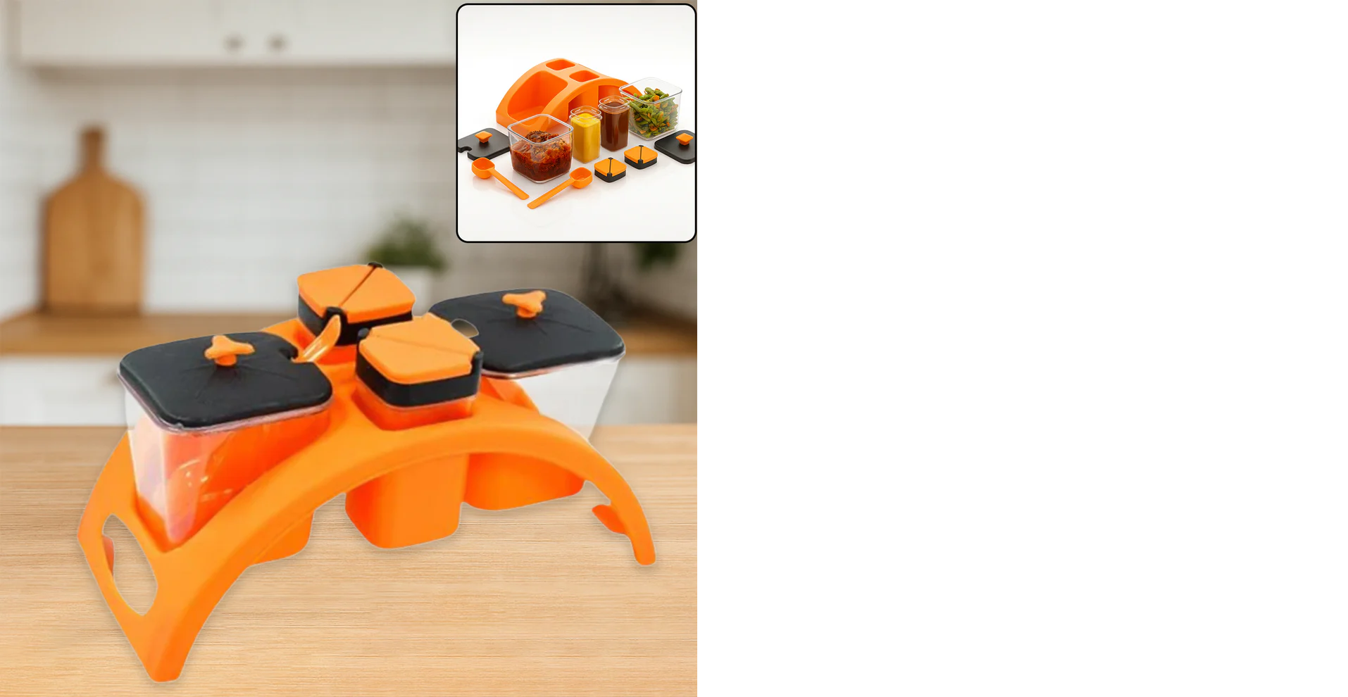 Multipurpose Pickle Jar Set (Multicolour, 4 pcs)