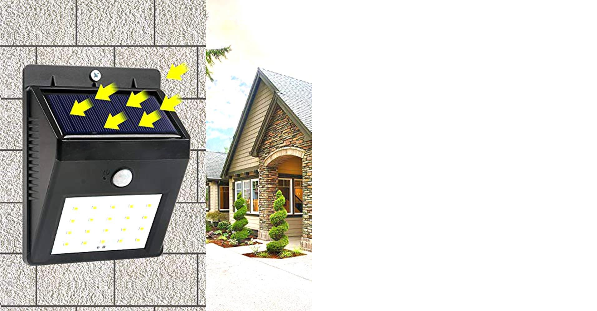 Solar Security LED Night Light for Home Outdoor / Garden Wall (Black) (30-LED Lights)