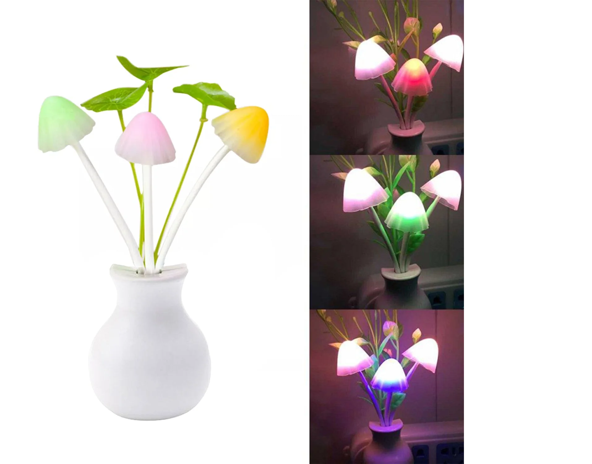 LED Dream Night Light, Auto ON / Off Sensor Mushroom Lamp (Multicolor)