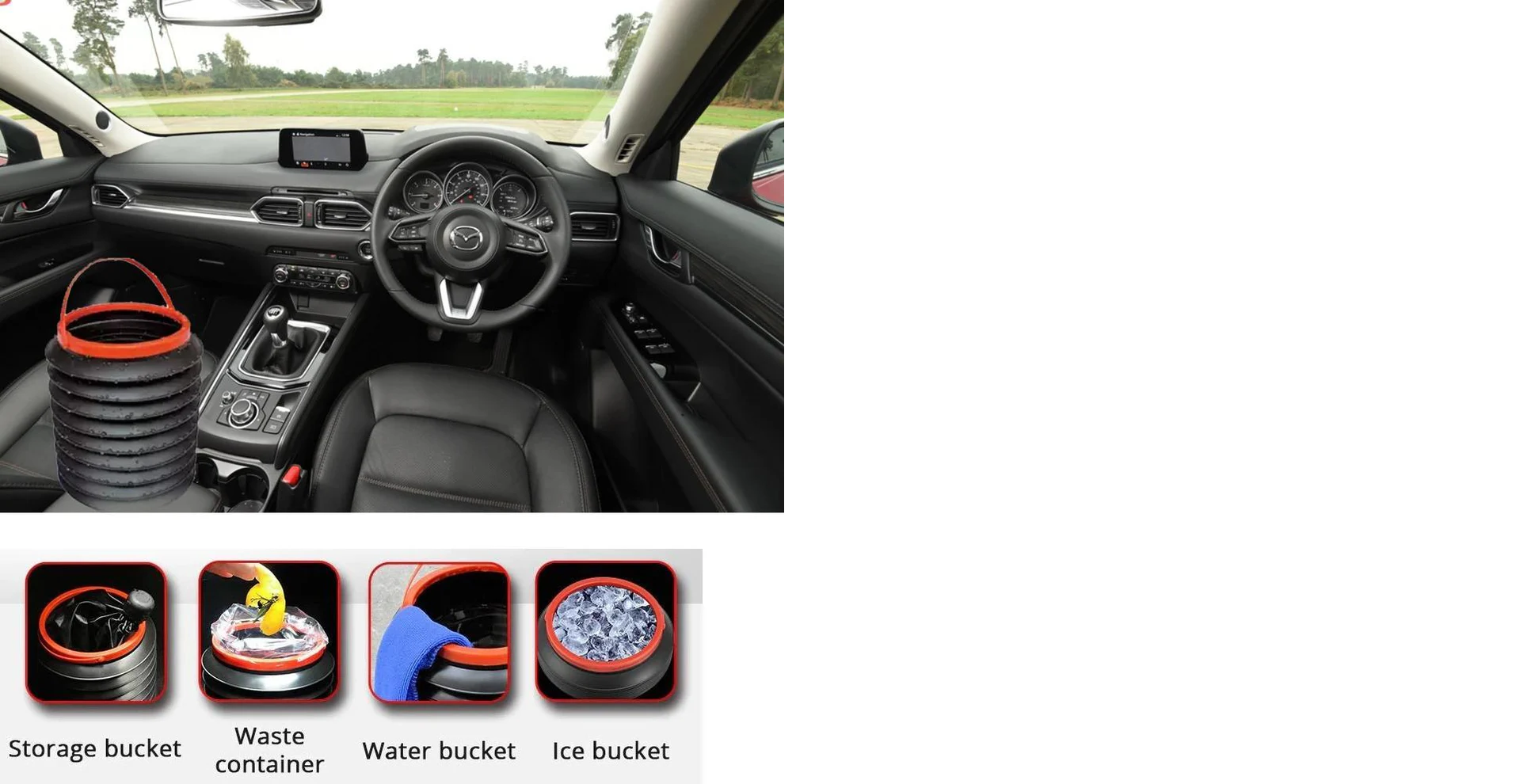 4L Foldable Car Trash Can Storage Organiser