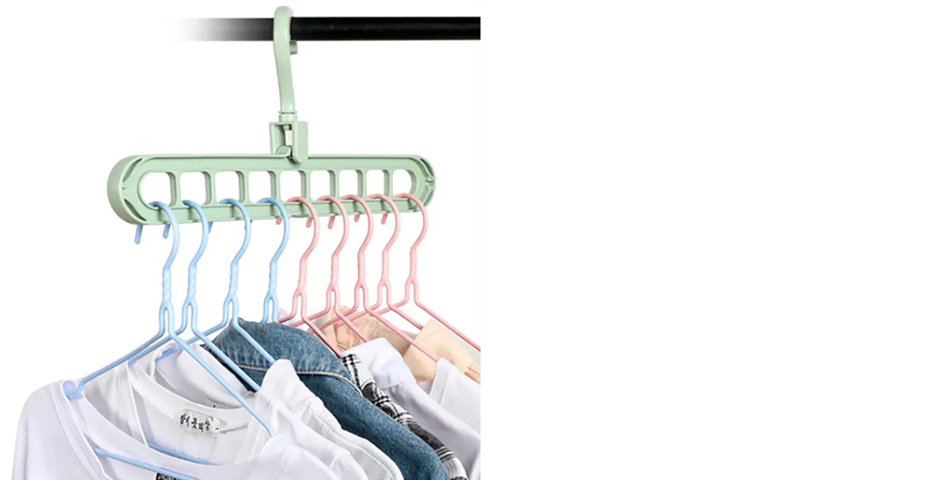 Plastic Hanging Hook - Multi-Hole Wardrobe Organizer for Clothes Storage & Display