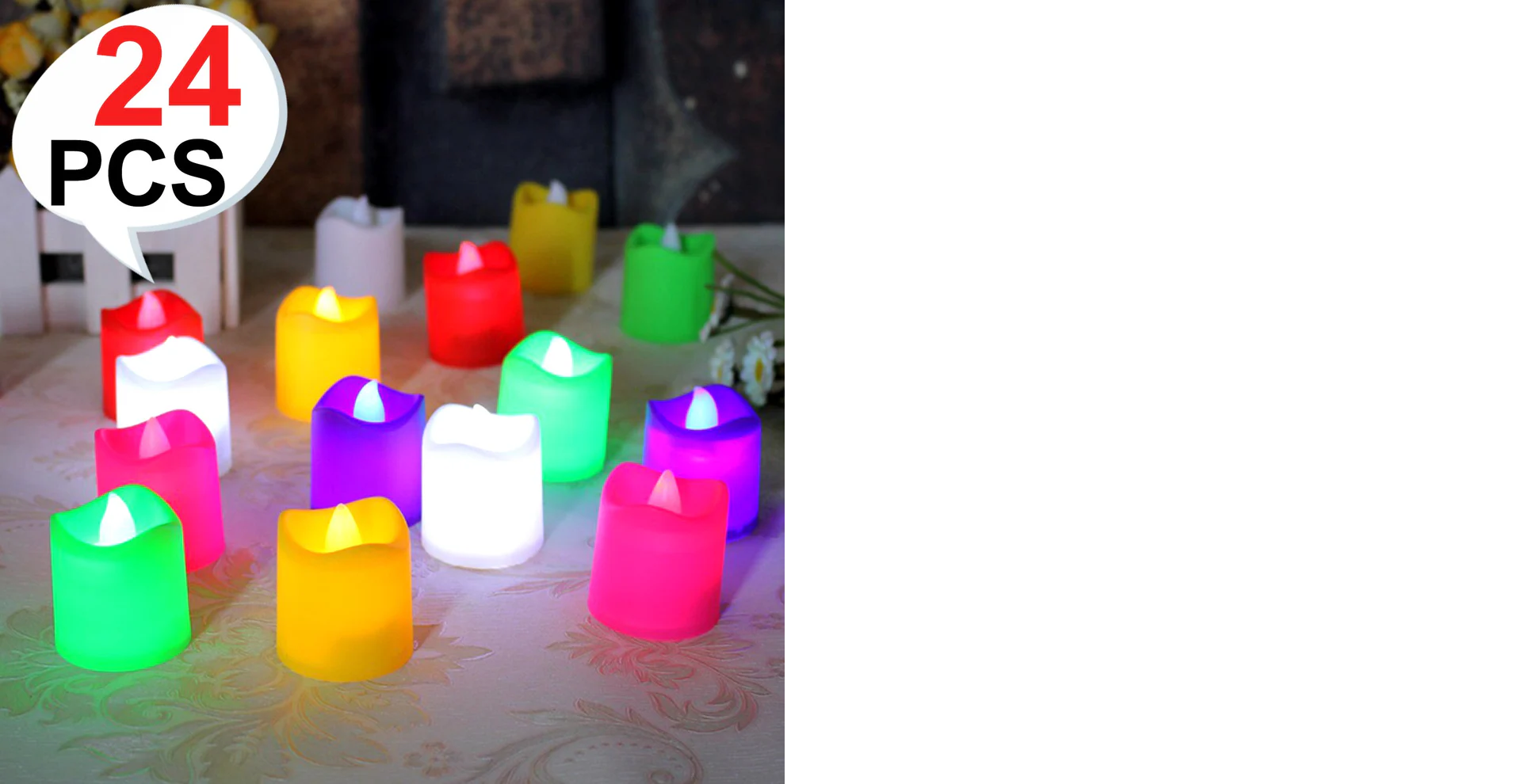 Festival Decorative - LED Tealight Candles, Diwali (Multi Color)