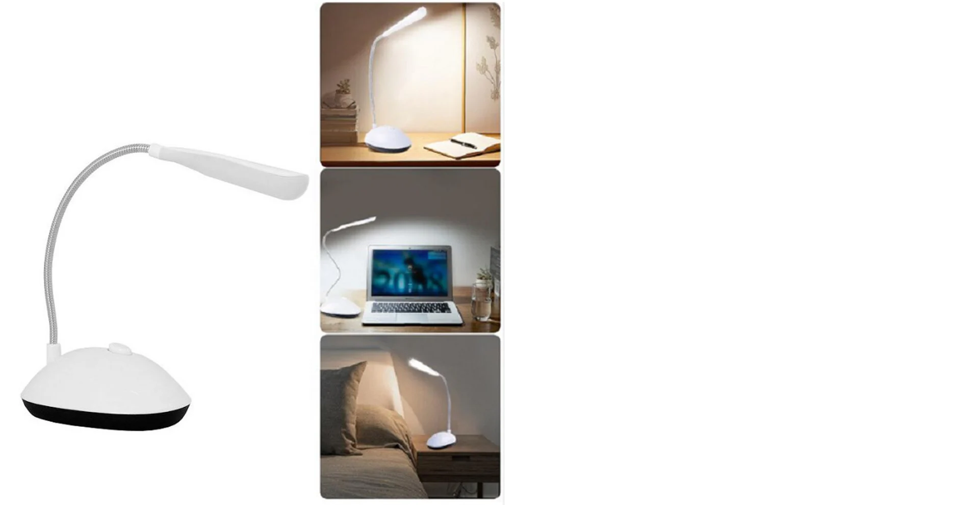 Portable LED Reading Light Adjustable Dimmable Touch Control Desk Lamp