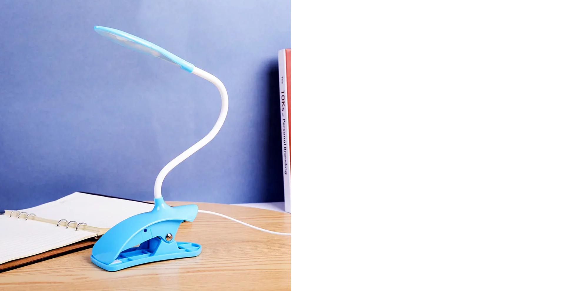 Desk Lamp Adjustable Gooseneck USB Rechargeable 3 modes