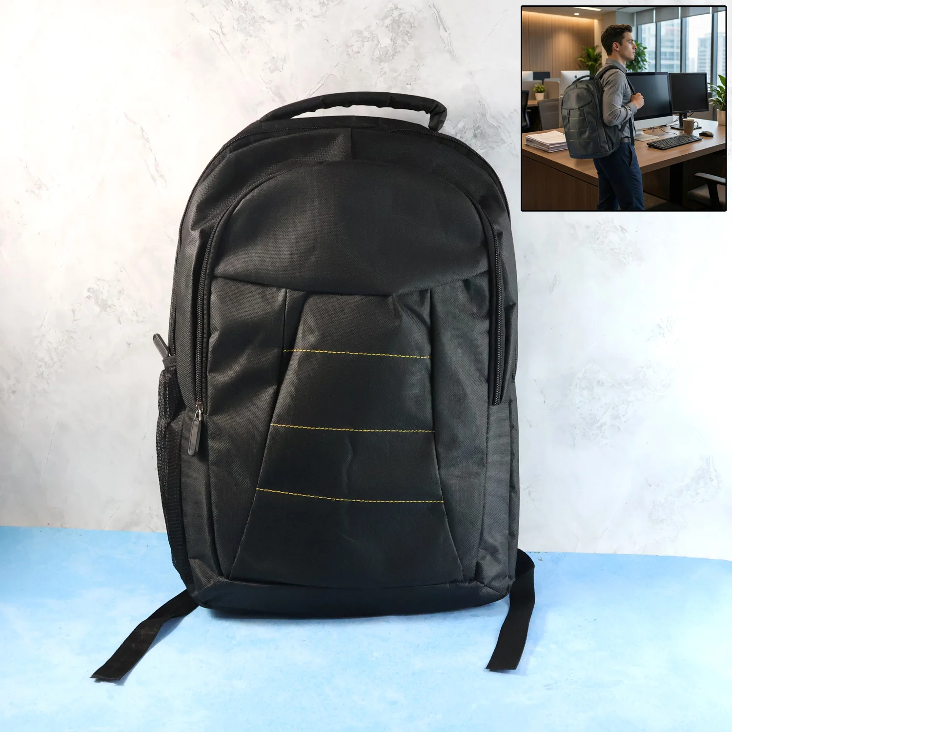 Lightweight Water-Resistant Laptop Bag with Pockets & Adjustable Strap