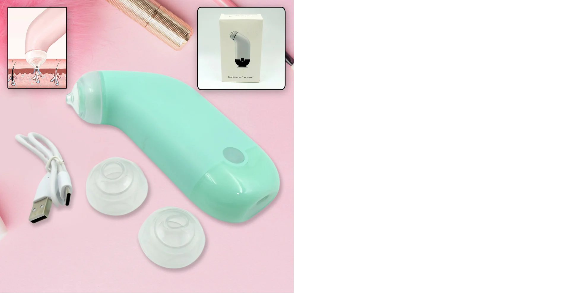 Mini Handheld Vacuum Blackhead Remover – Facial Massage & Spot Lifting (1 Pc)