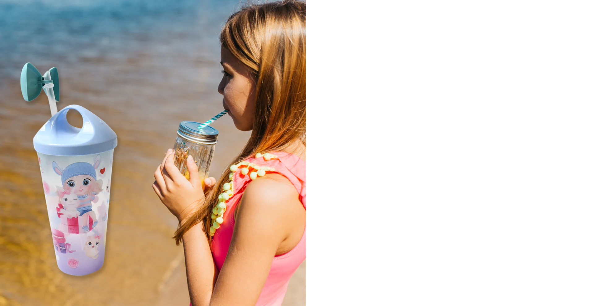 Unicorn Water Bottle with Straw & Lid for Kids, Tumbler (With Light)