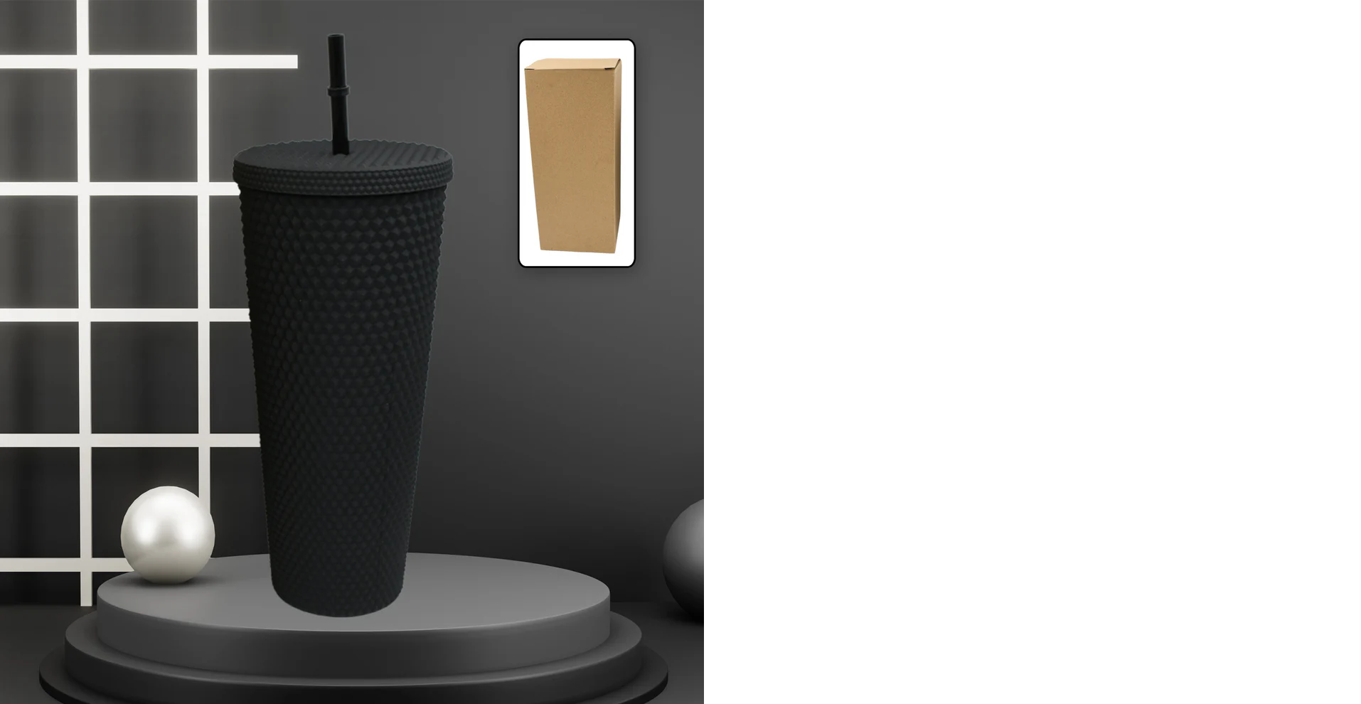 Reusable Studded Tumbler with Straw & Leak Proof Lid (1 Pc, Mix Colors)