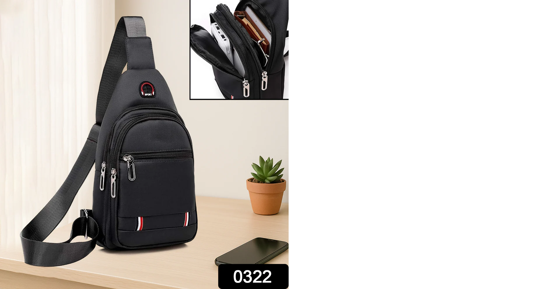 Multipurpose Crossbody Chest Bag for with USB Charging Port