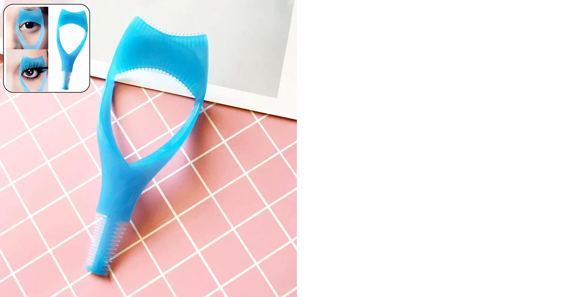 3-in-1 Plastic Eyelash Tool: Mascara Guide, Brush & Curler (1 Pc)