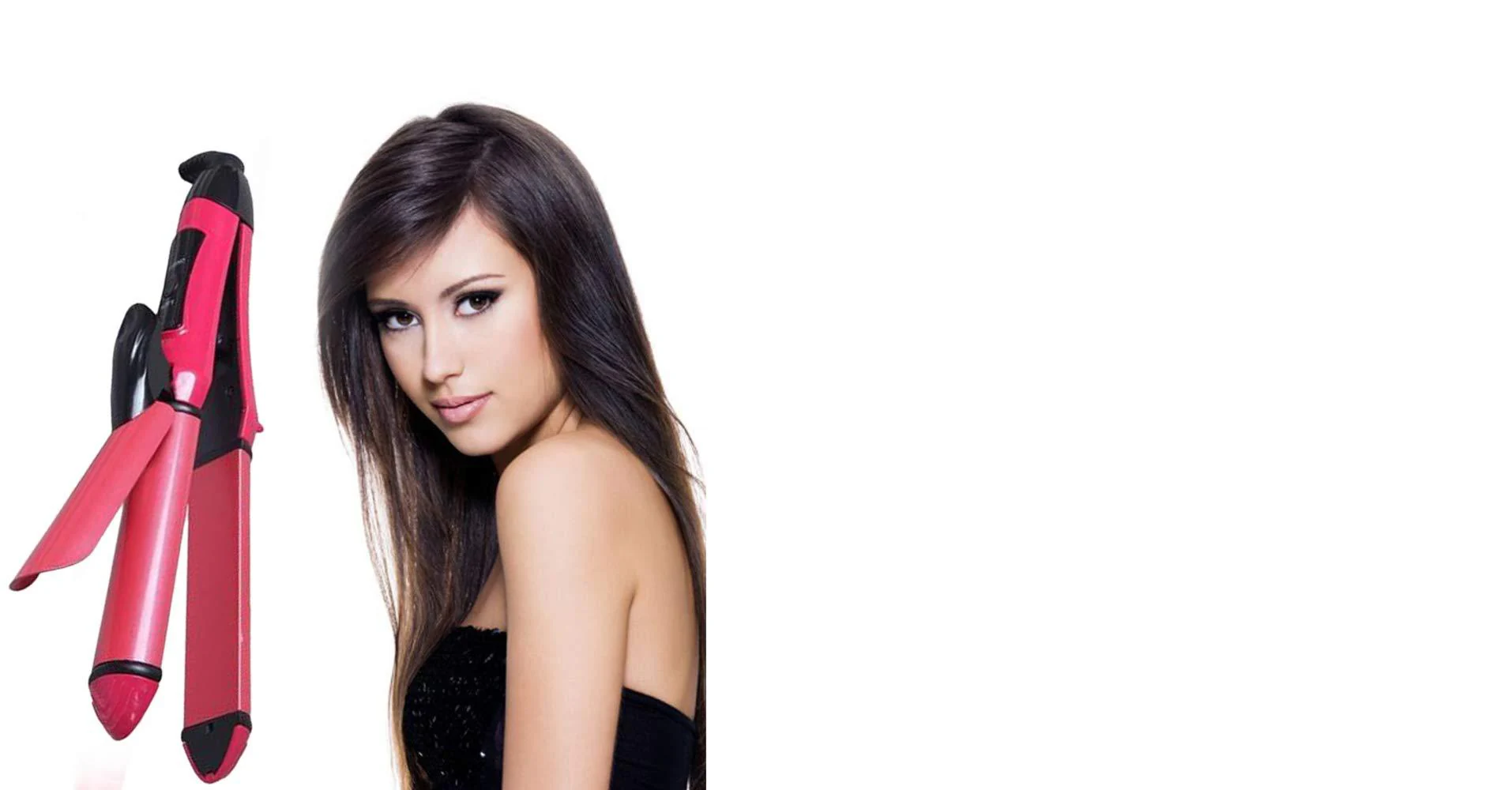 2-in-1 Hair Straightener & Curler – Heating Iron for Styling Hair & Accessories