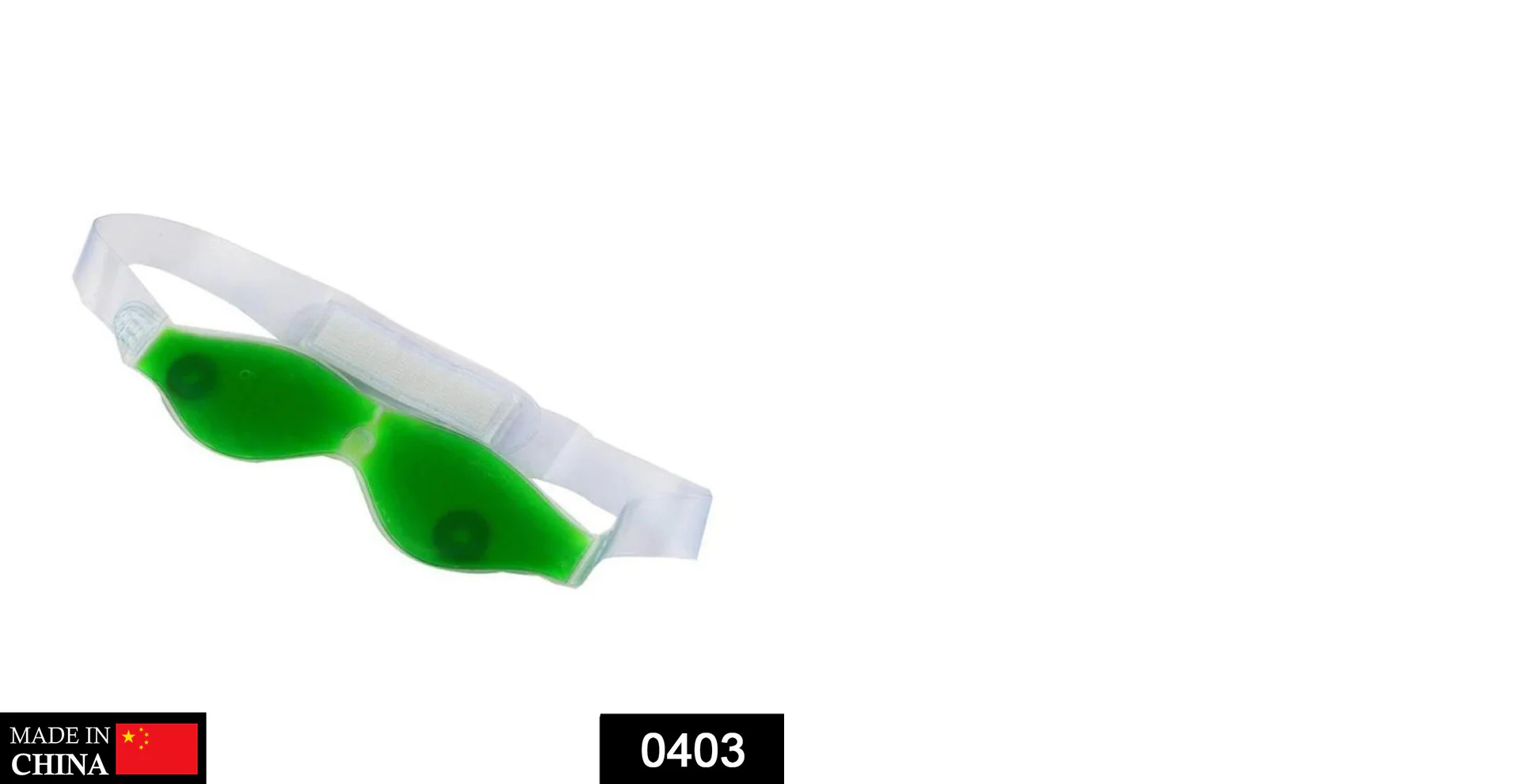 Cold Eye Mask with Stick-on Straps (Green)