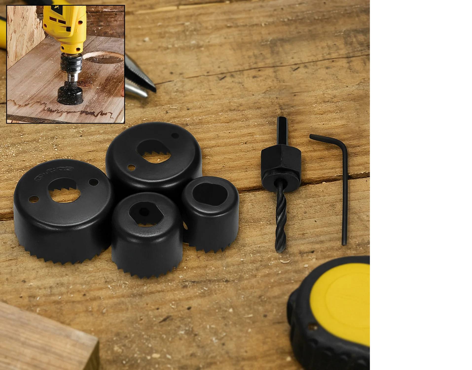 Hole Saw Set Drill Bit set 32mm ,38mm ,44mm ,54mm (6 pcs)