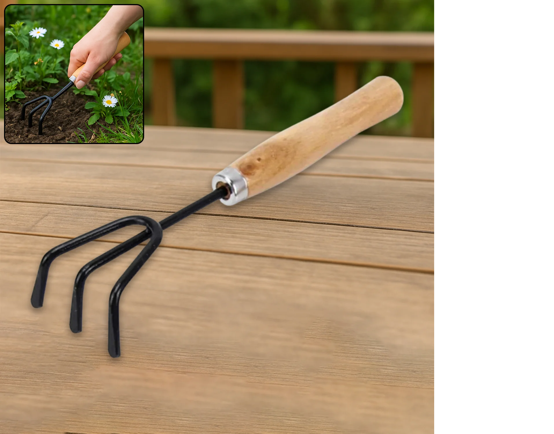 Hand Cultivator (Steel, Black)