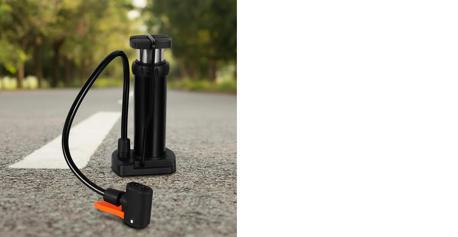 Compact Mini Foot-Operated Air Pump with Hose & Locking Valve Head