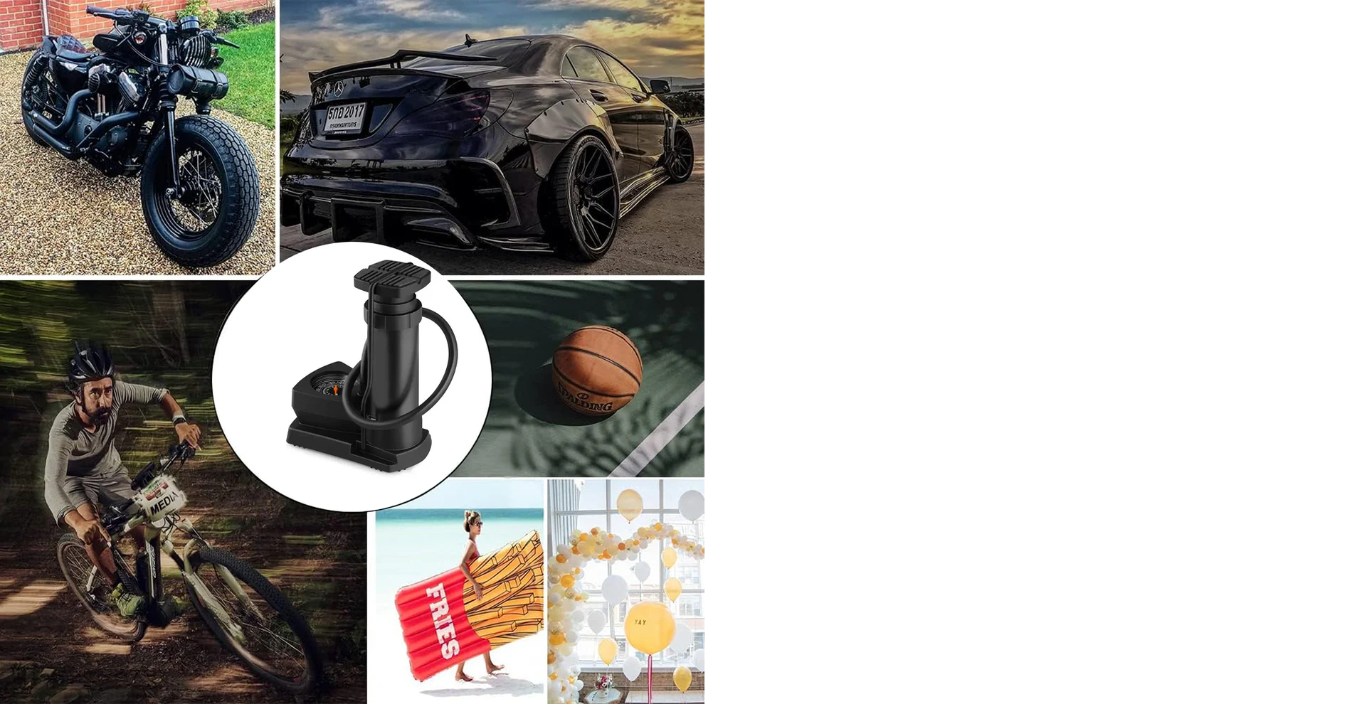 Mini Foot Pump Inflator For Bike and car