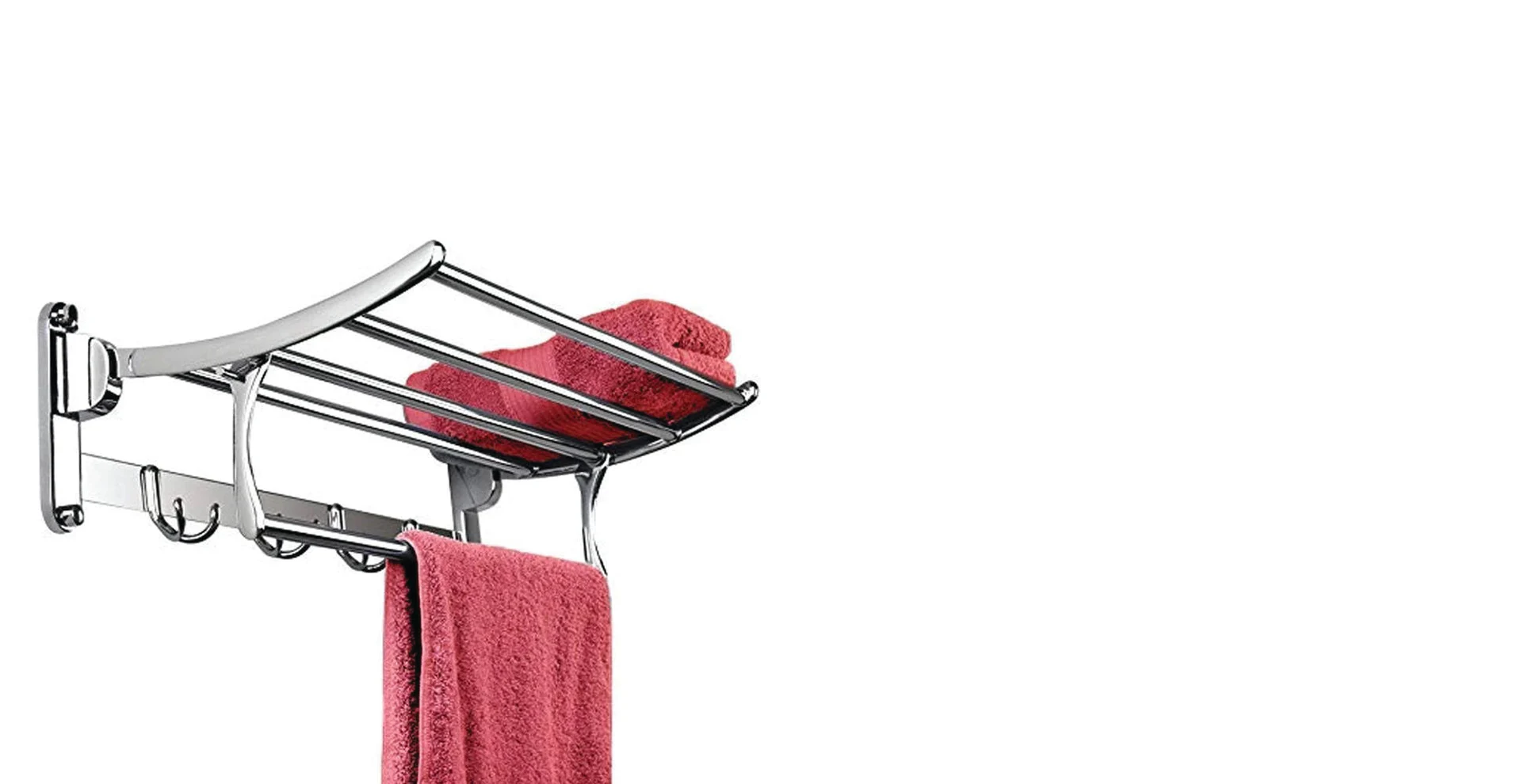 Stainless Steel Folding Towel Rack Cum Towel Bar 18 Inch