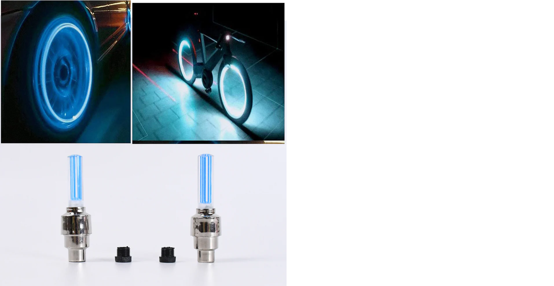 LED Flash Light lamp tyre Wheel Valve Sealing caps (2 Pc / Mix Color)