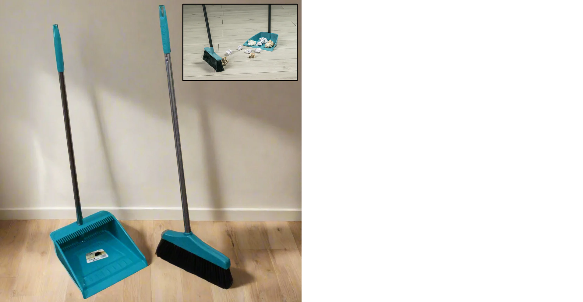 Long Handle Dustpan and Brush 2 Piece Set for Sweeping Cleaning Home Office, Supdi