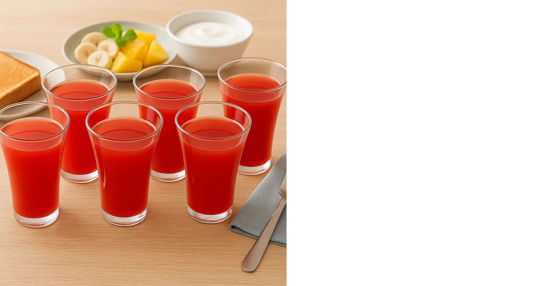 Stylish look Plastic Juicy Glass, Transparent Glasses Set 300ml (6pcs)