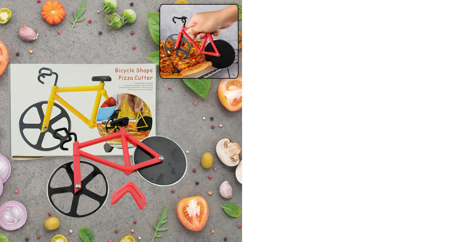 Bicycle Pizza Cutter (1 Pc): Stainless Steel, Unbreakable Handle