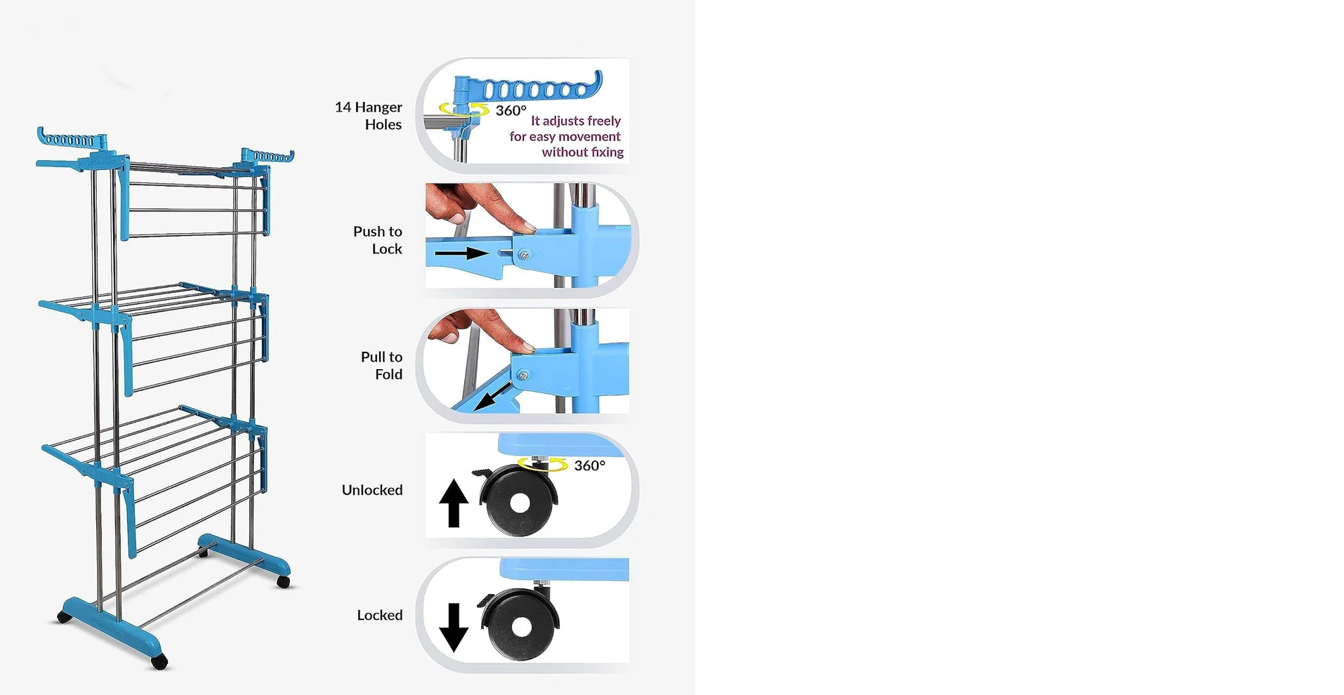Stainless Steel Cloth Drying Stand