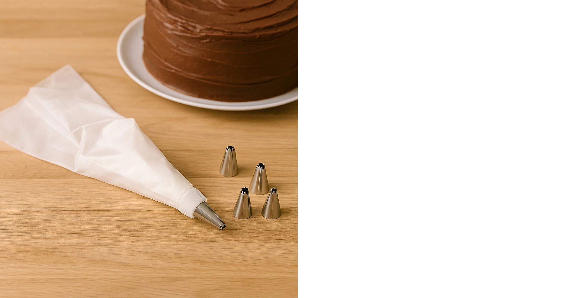 Cake Decorating Nozzle with Piping Bag Stainless Steel Piping Cream Frosting Nozzles