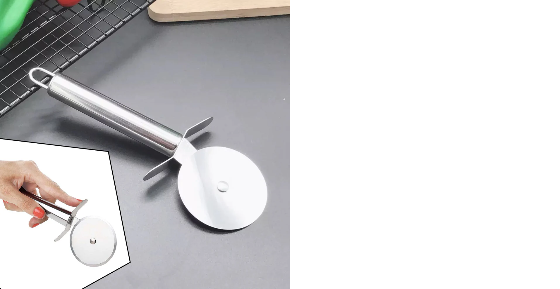 Stainless Steal Pizza Cutter Pastry Cutter Sandwiches Cutter  