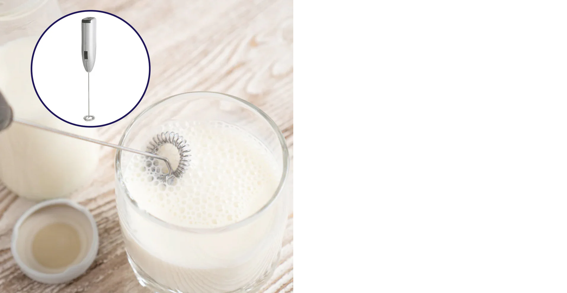 Electric Handheld Milk Wand Mixer Frother Latte Coffee Hot (Battery Not Included)