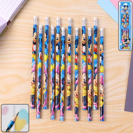Premium Cartoon-Printed Graphite Pencils Set of 12 Pc