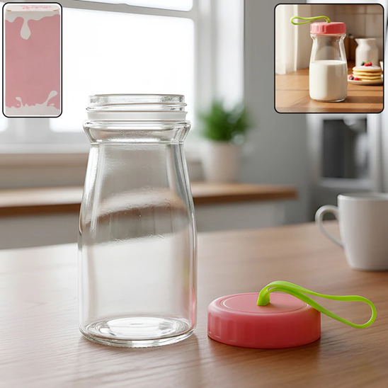 Premium Glass Bottle with Leak-Proof Lid 300 ML