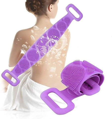 Silicone Body Back Scrubber – Double-Sided Bath Brush for Deep Cleaning
