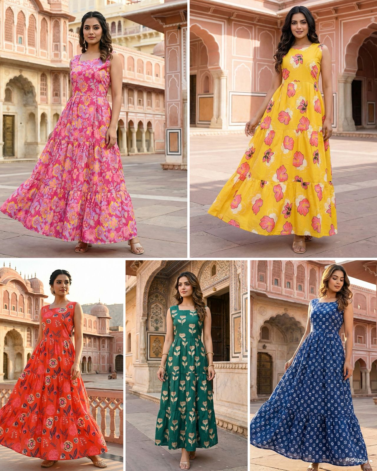 Cotton sleeveless Ruffle Maxi Dress