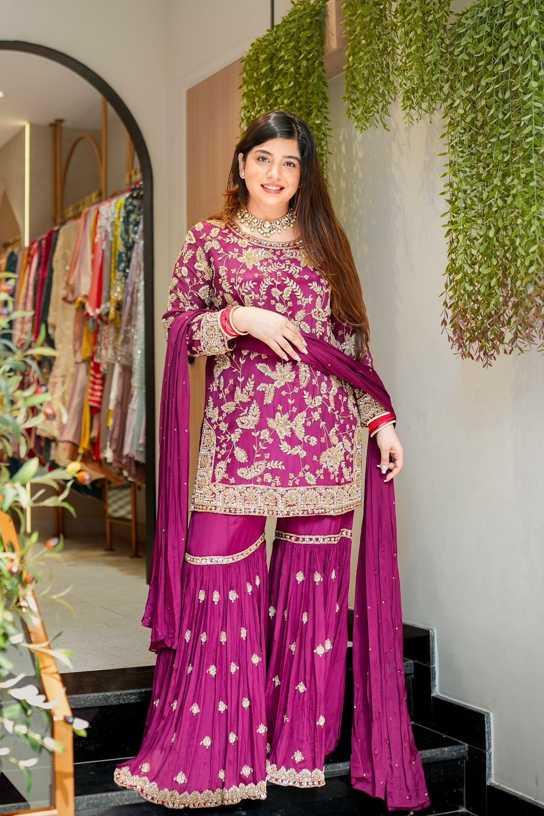 Top-Plazzo and Dupatta With Heavy Embroidery Work