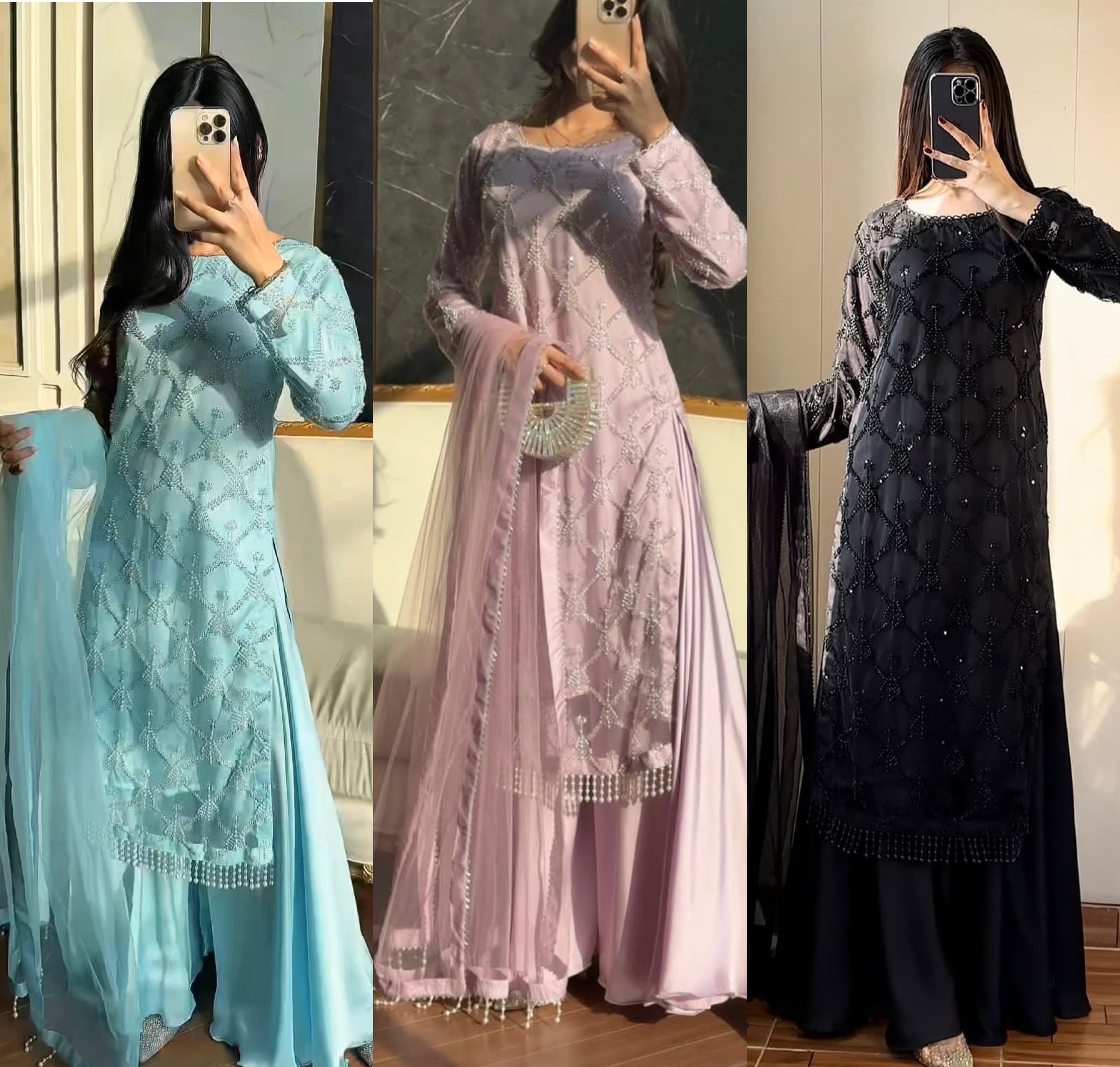 NEW DESIGNER WEAR HEAVY EMBROIDERY SEQUENCE PARTY WEAR COLLECTION