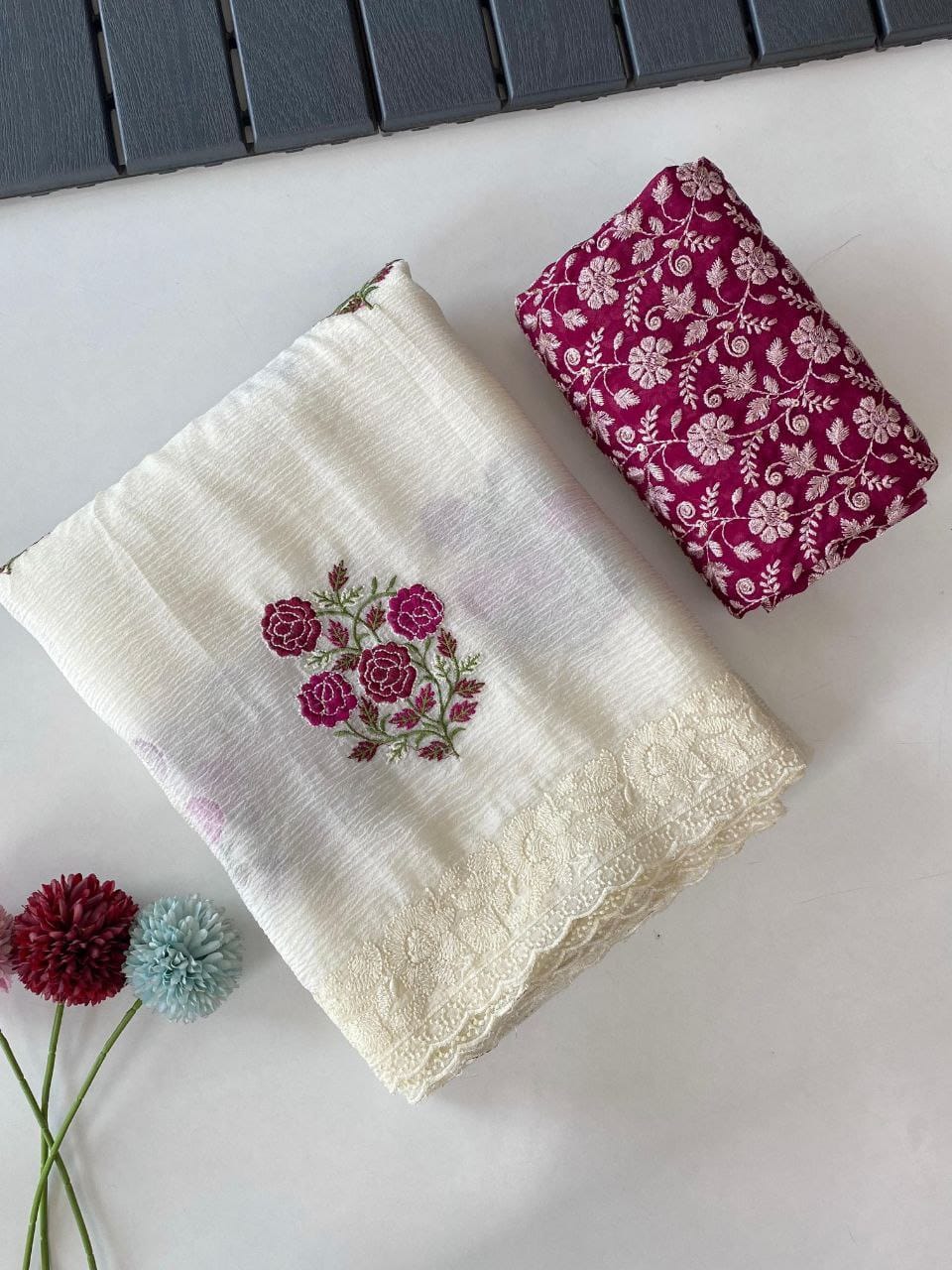 Pure crush Georgette chiffon  Saree