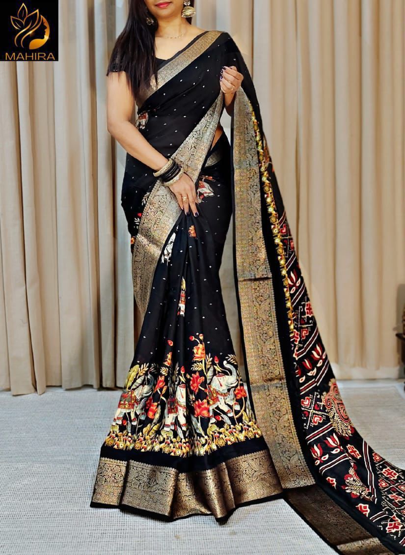 Beautiful fancy Banaras Georgette saree