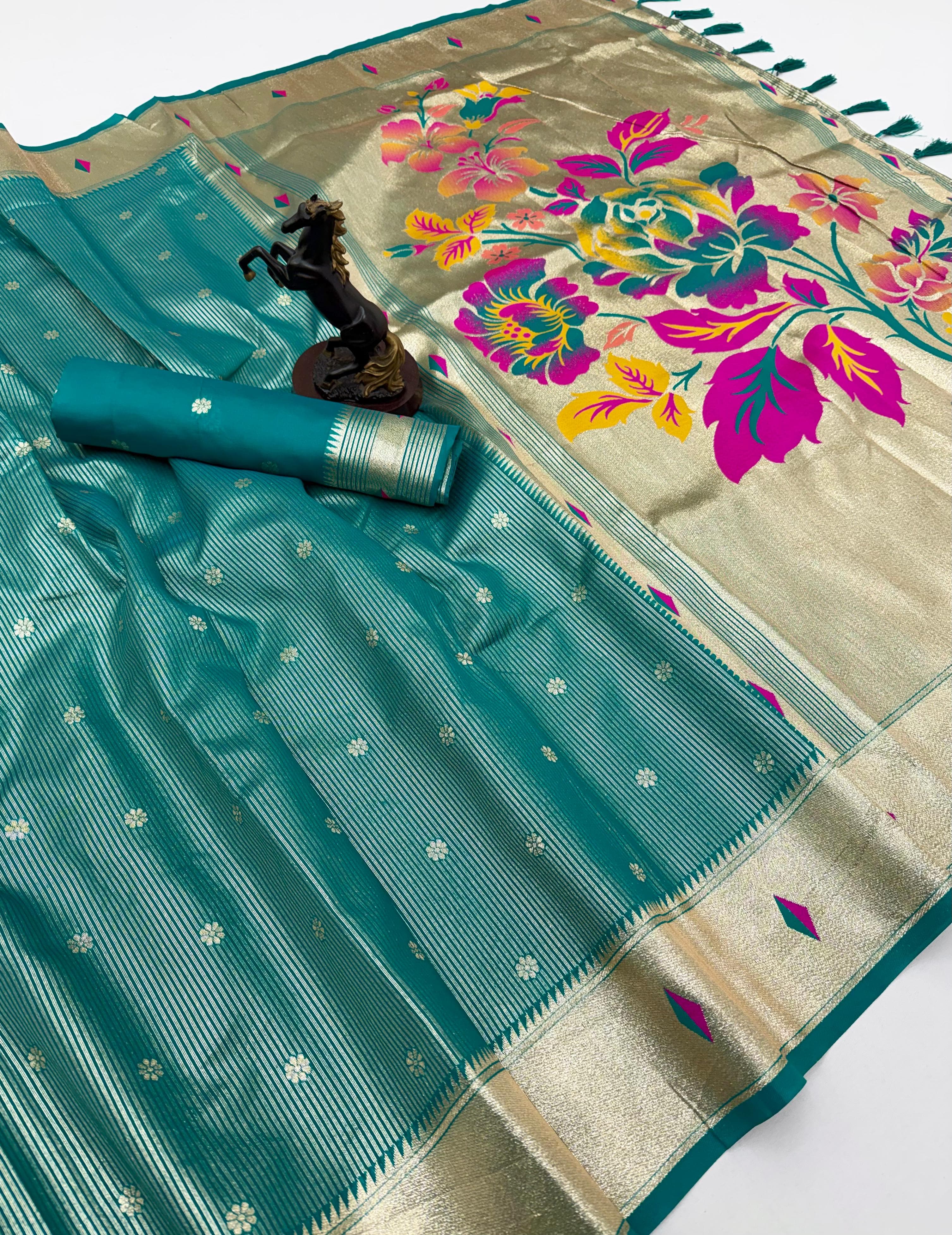 SOFT TISSUE SILK WEAVING PAITHANI SAREE