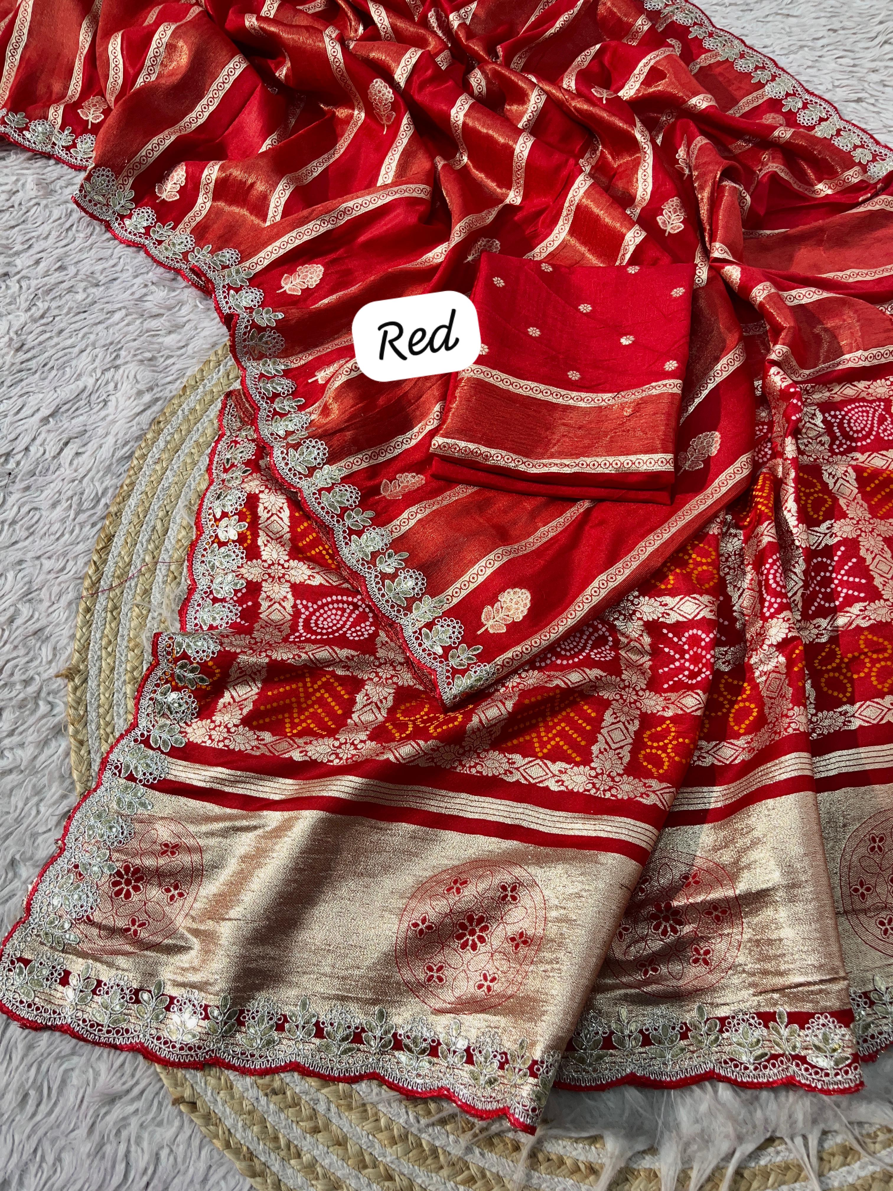 work in lace border in whole saree