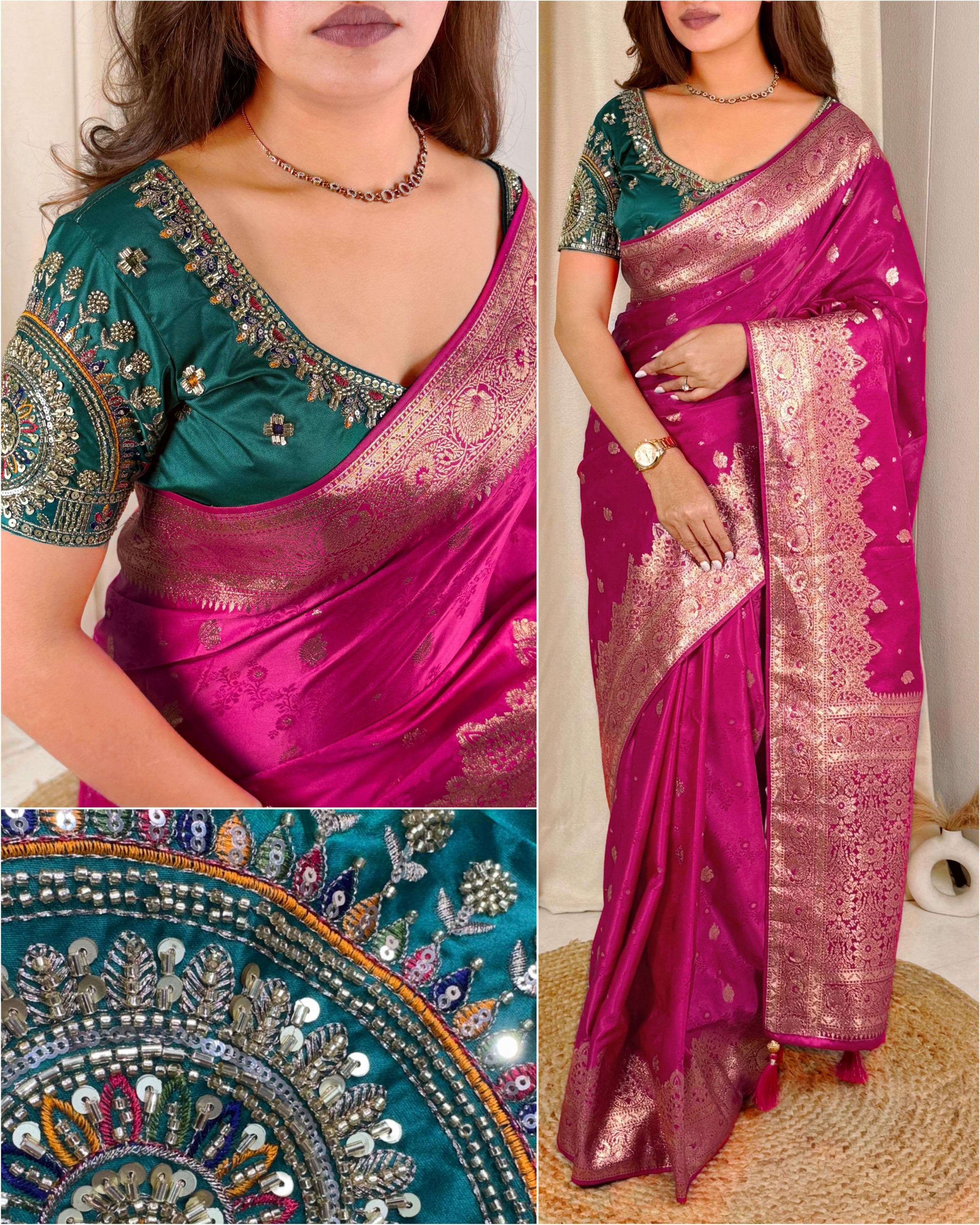 Banarasi satin silk saree