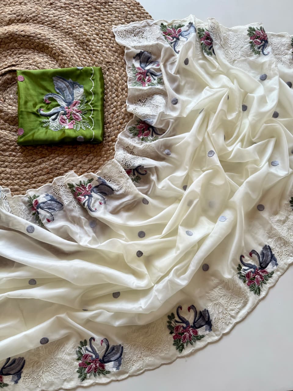 This pure crystal tissue saree