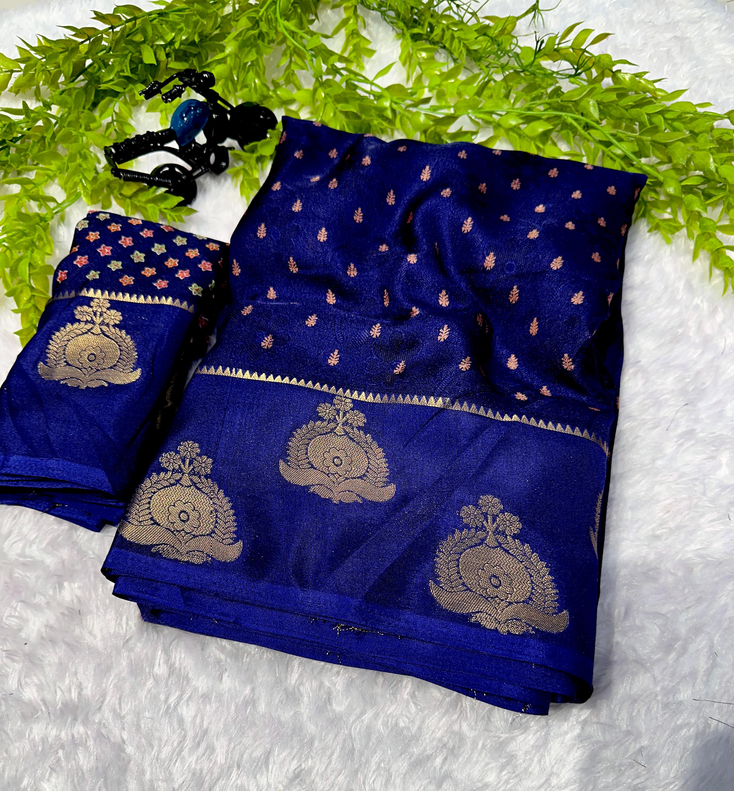 Heavy marshmellow  blooming COLOUR and foil design saree