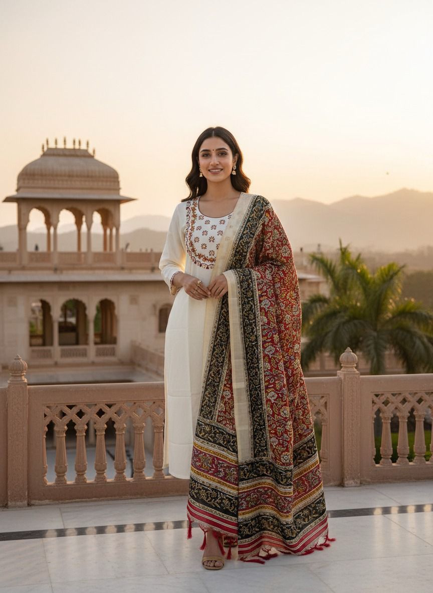 New Designers Kurti Pent Dupatta Set