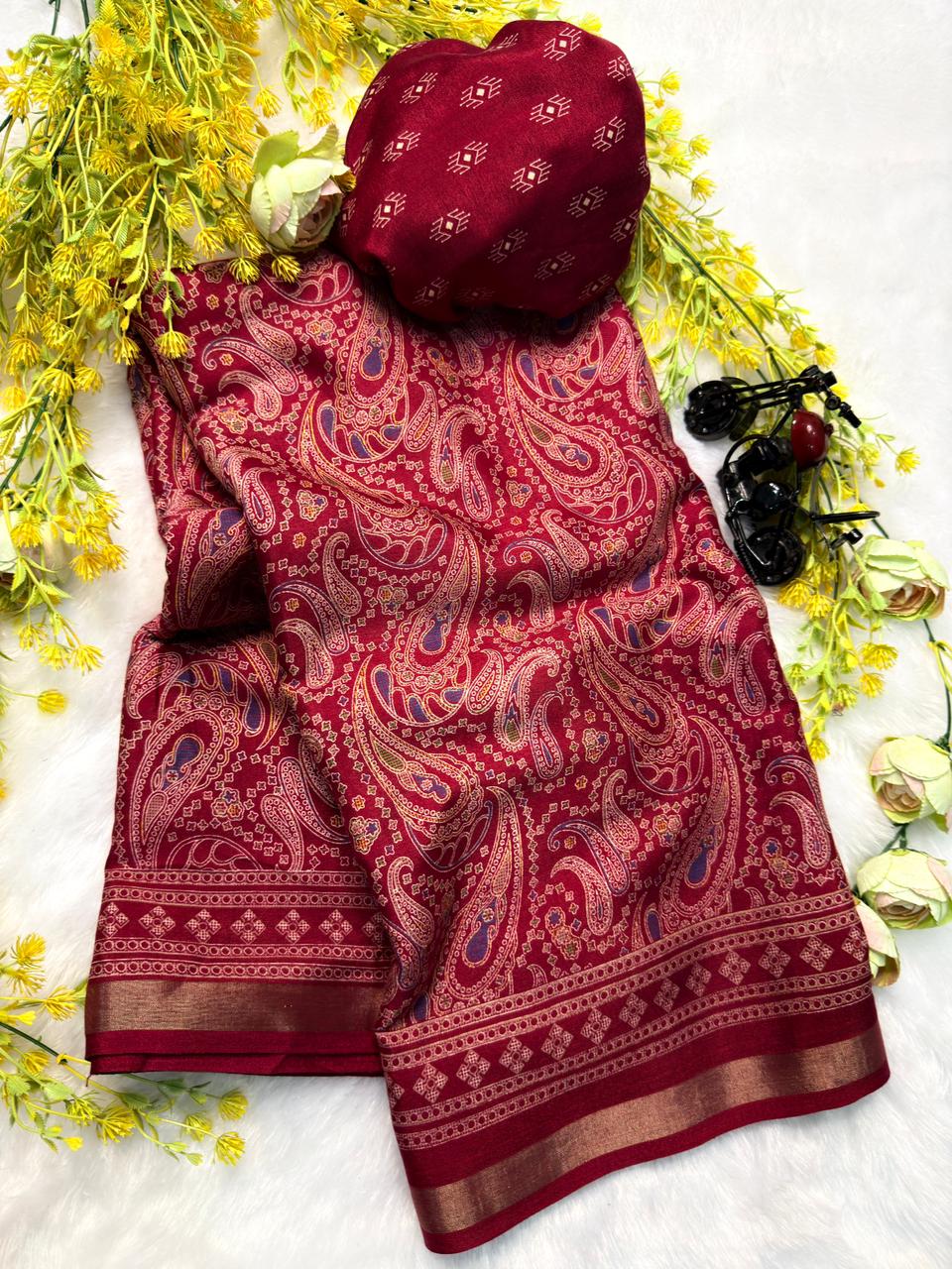 Soft Kashmiri cotton silk sarees 