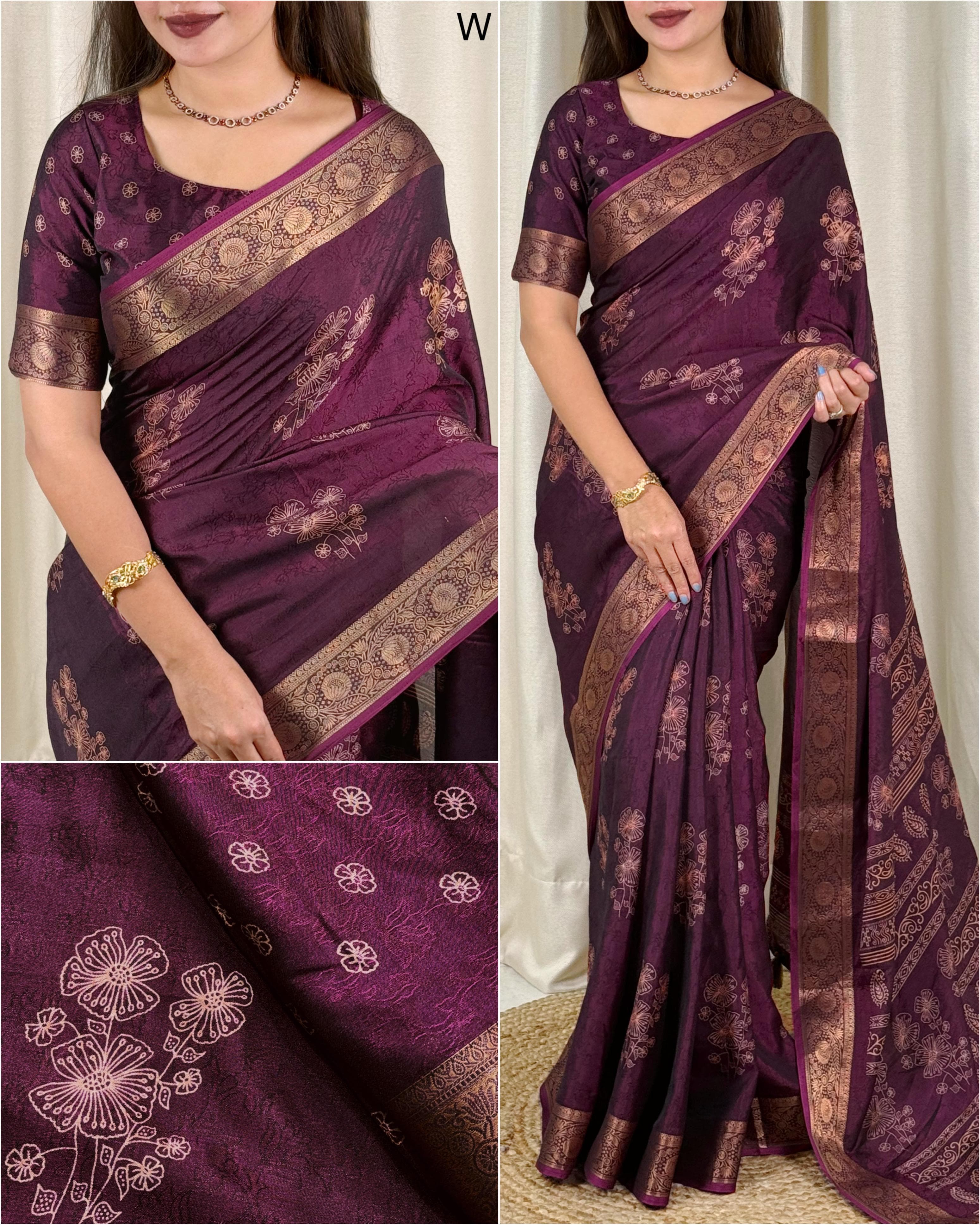 Saree  with running blouse