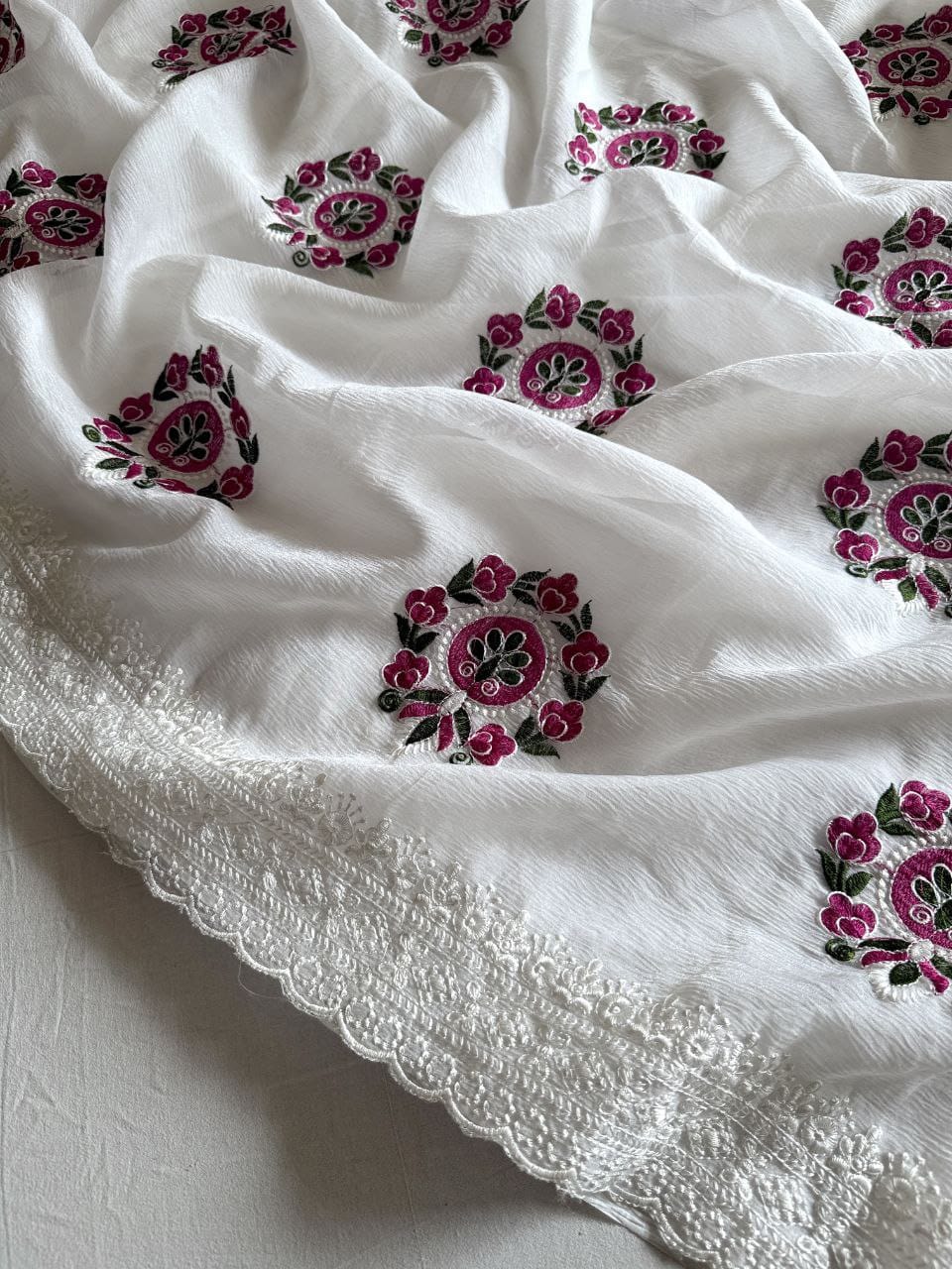 Pure crush Georgette chiffon  Saree